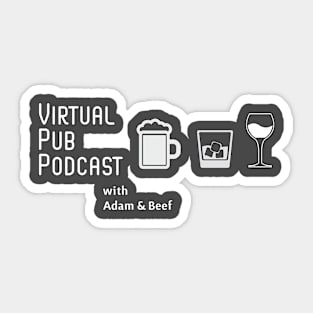 Virtual Pub Podcast White Logo Sticker